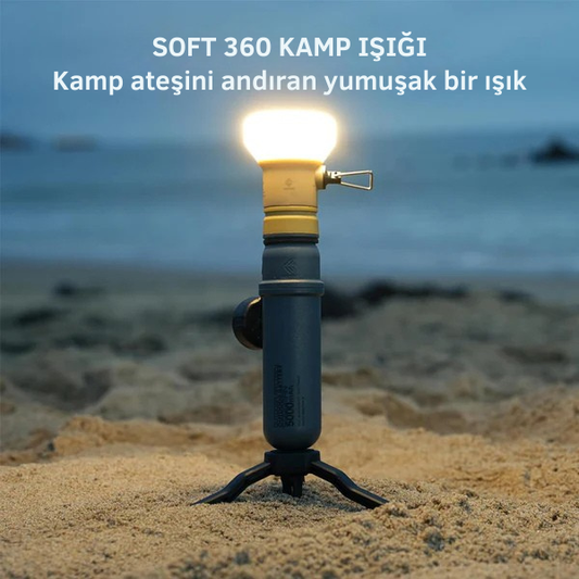 Şarjlı Kamp Feneri – Powerbank Özellikli, Tripodlu, Çok Fonksiyonlu LED El Feneri