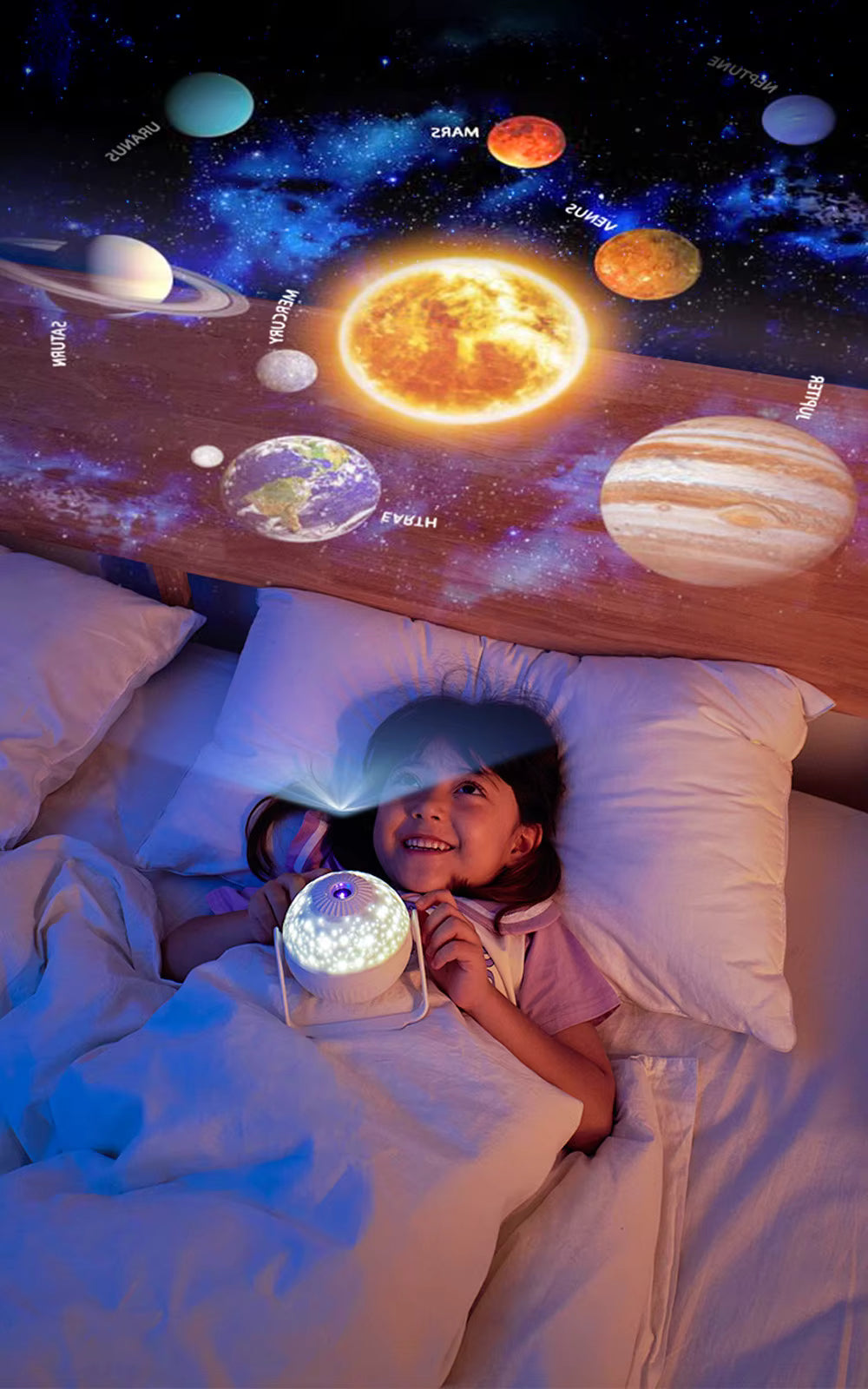 🌌 Planetarium LED Galaxy Yıldız Projeksiyon Gece Lambası – 7 in 1